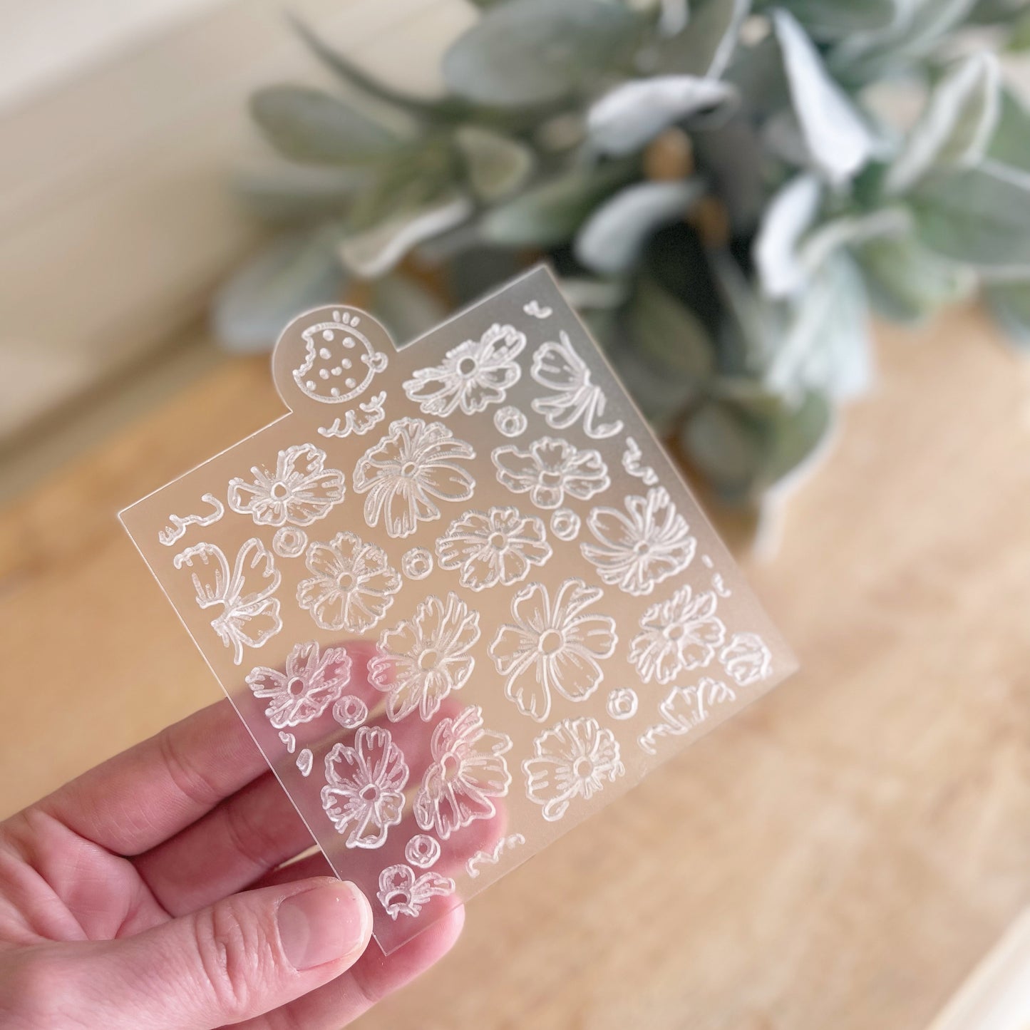 Cosmos flower pattern acrylic embosser