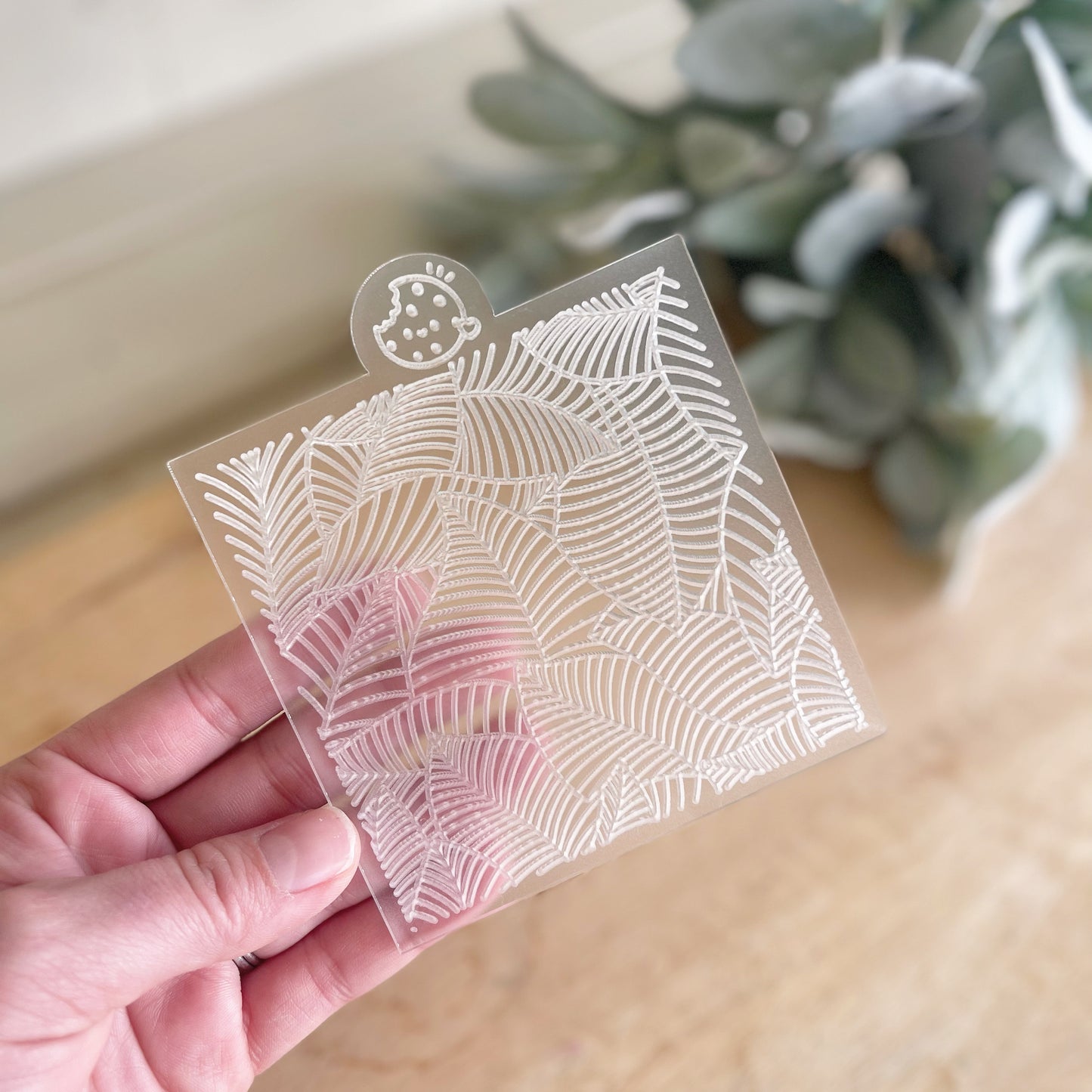 Tropical leaf pattern acrylic embosser