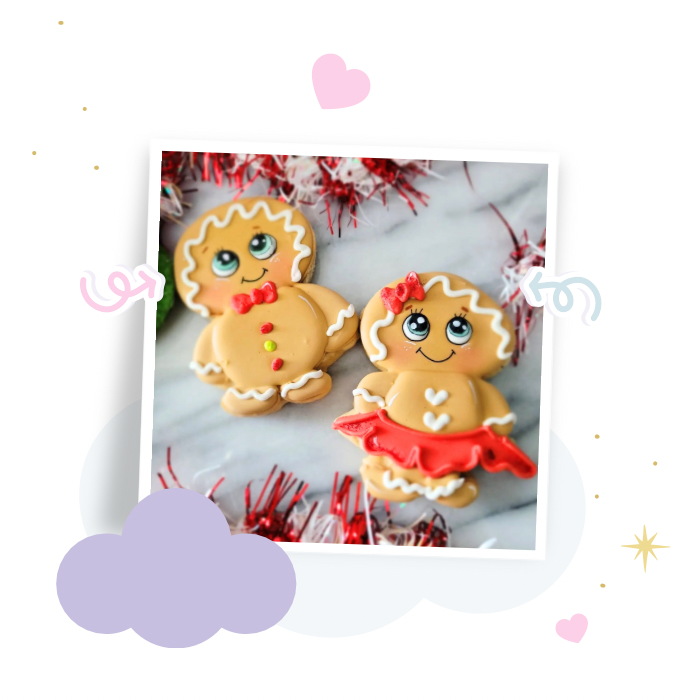 Gingerbread boy cookie cutter and stamp set