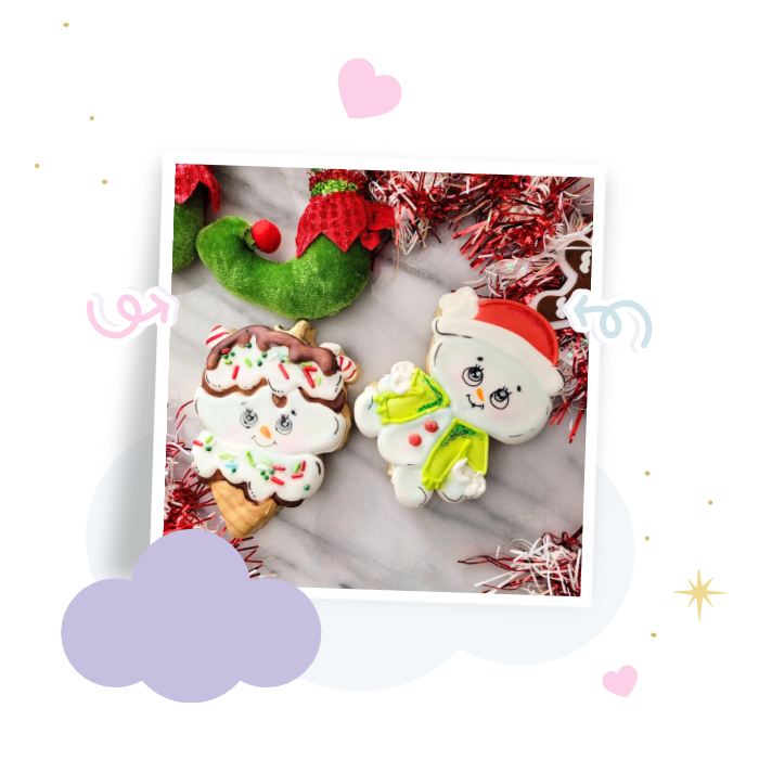 Baby snowman cookie cutter and stamp set