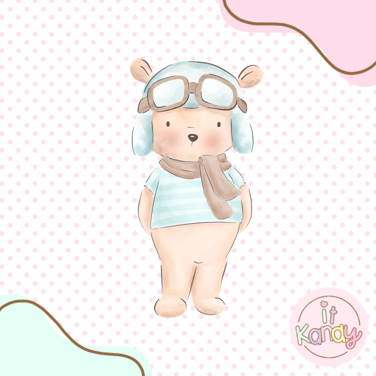 Aviator teddy bear multi pc cookie cutter S2