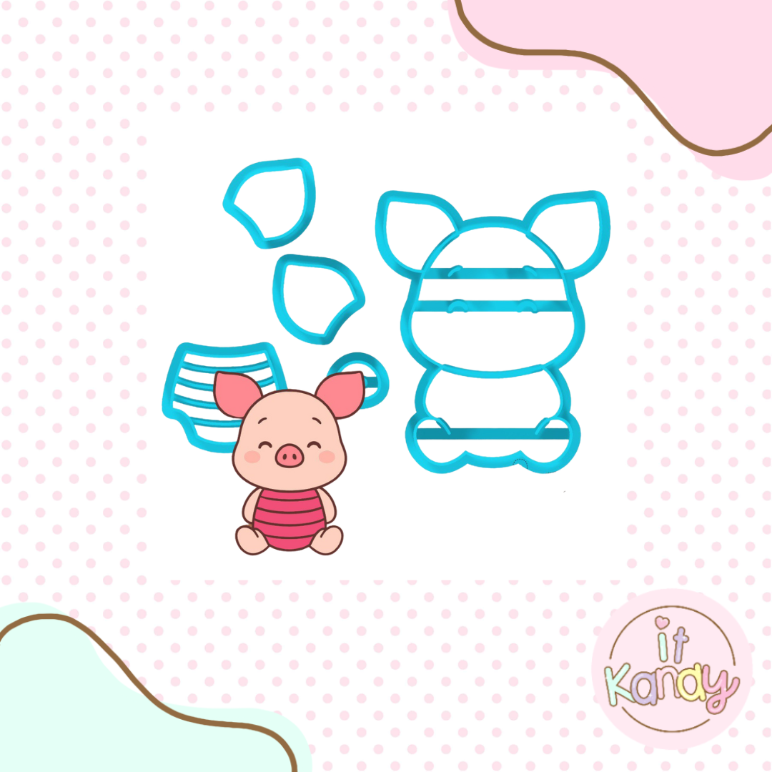Baby piglet multi pc cookie cutter