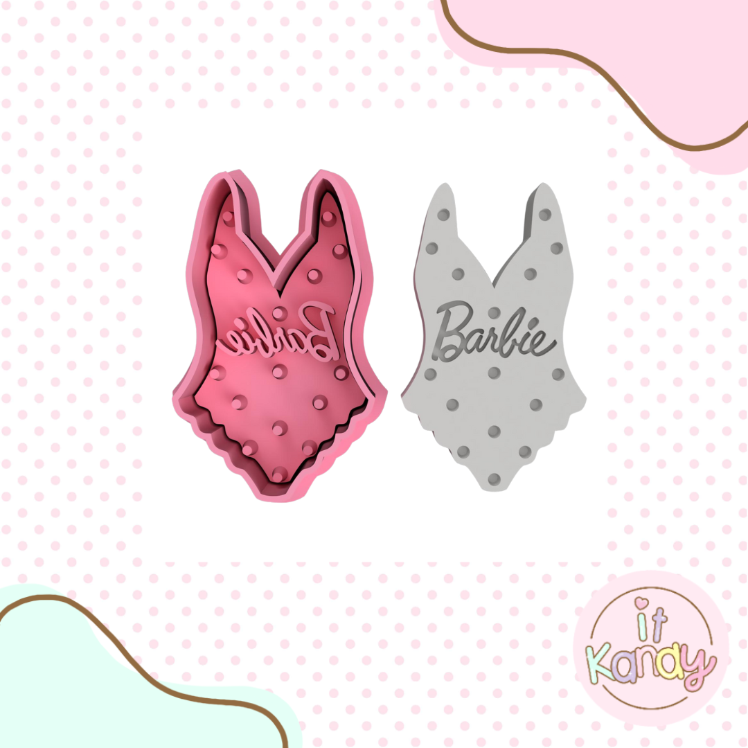Barbie swimsuit cutter and stamp set