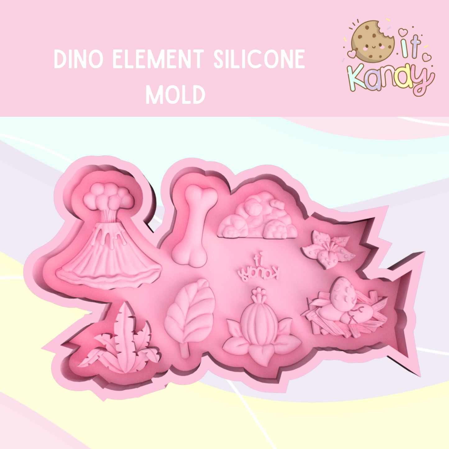Large Dino Elements Silicone Mold