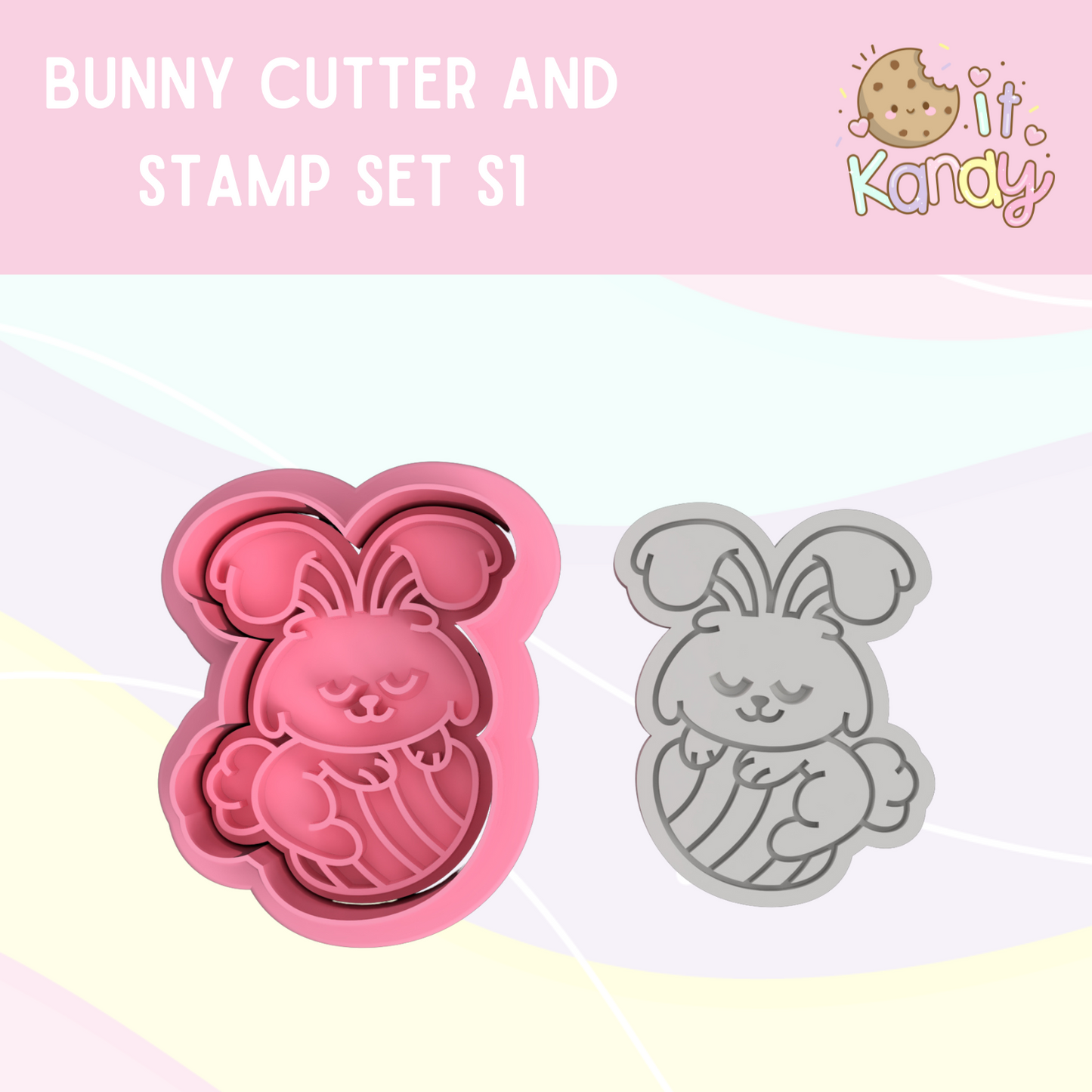 Bunny cookie cutter and stamp set S1