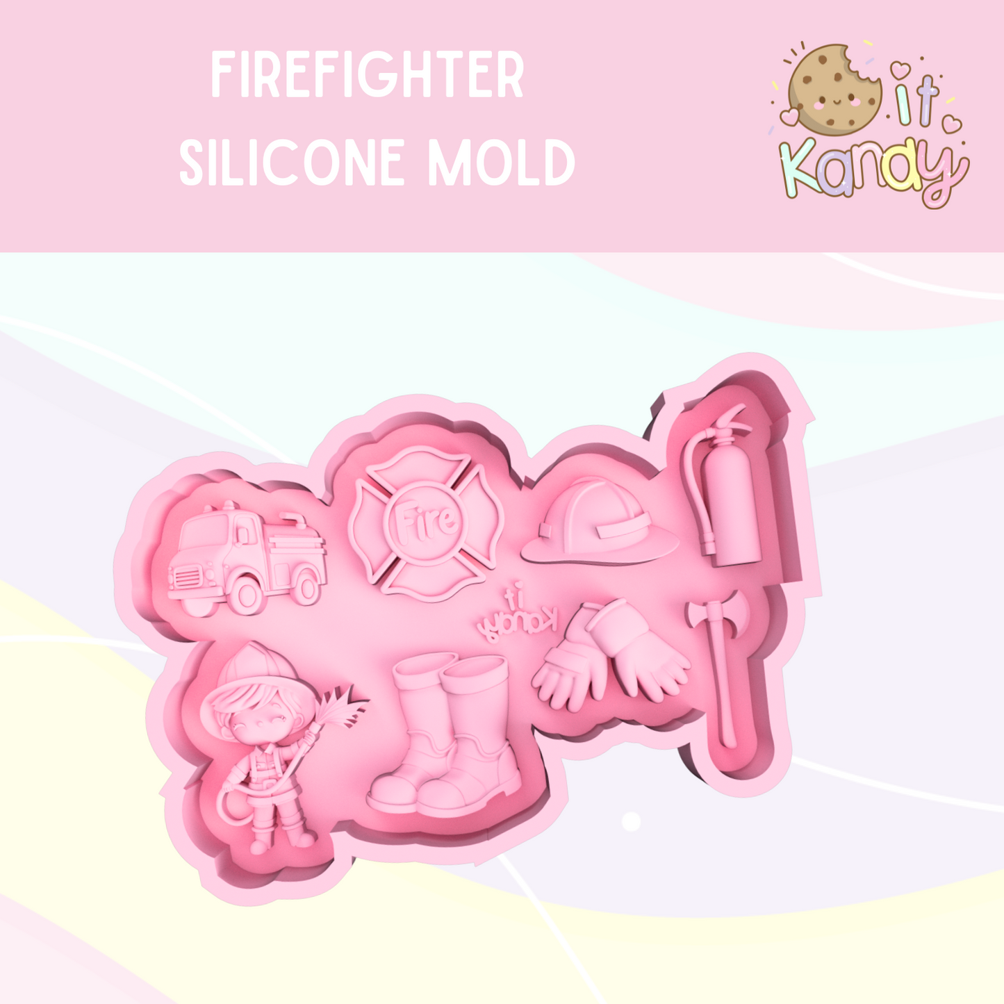 Small firefighter Silicone Mold