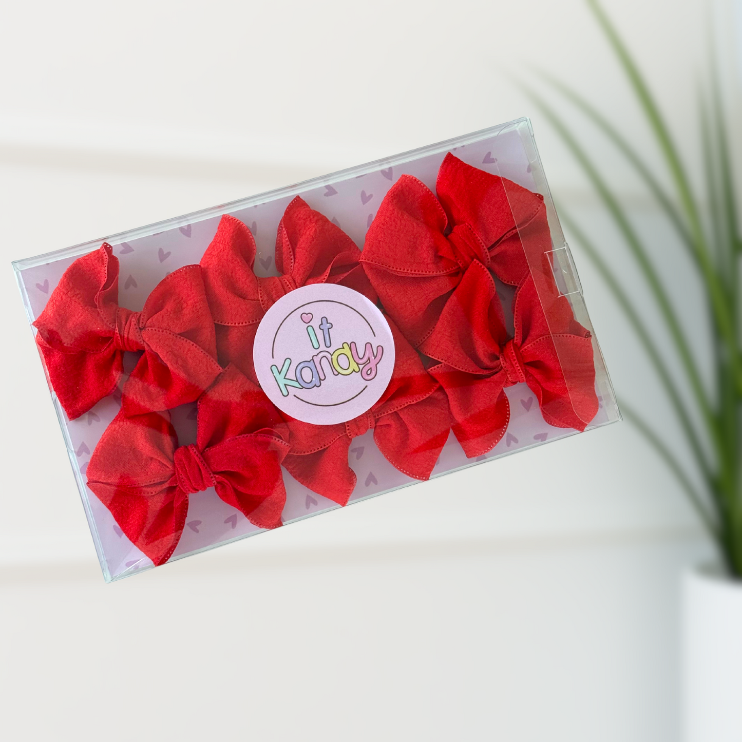Bright red Decorating Bows – 3” (Set of 6)
