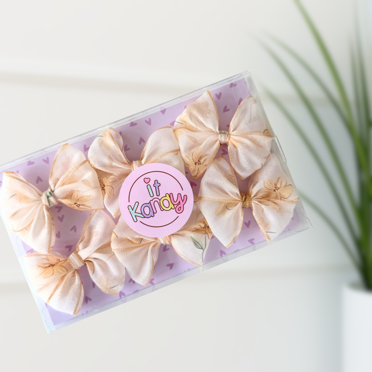 Champagne Floral Decorating Bows – 3” (Set of 6) (Copy)