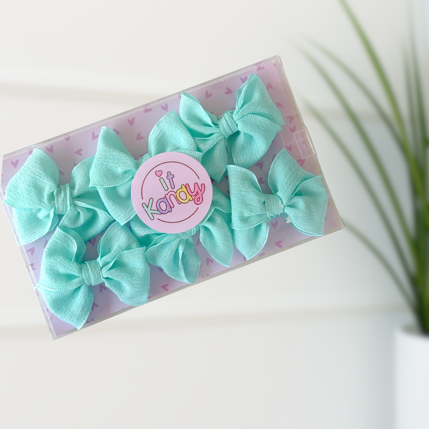 Aqua / Mint Blue Decorating Bows – 3” (Set of 6)