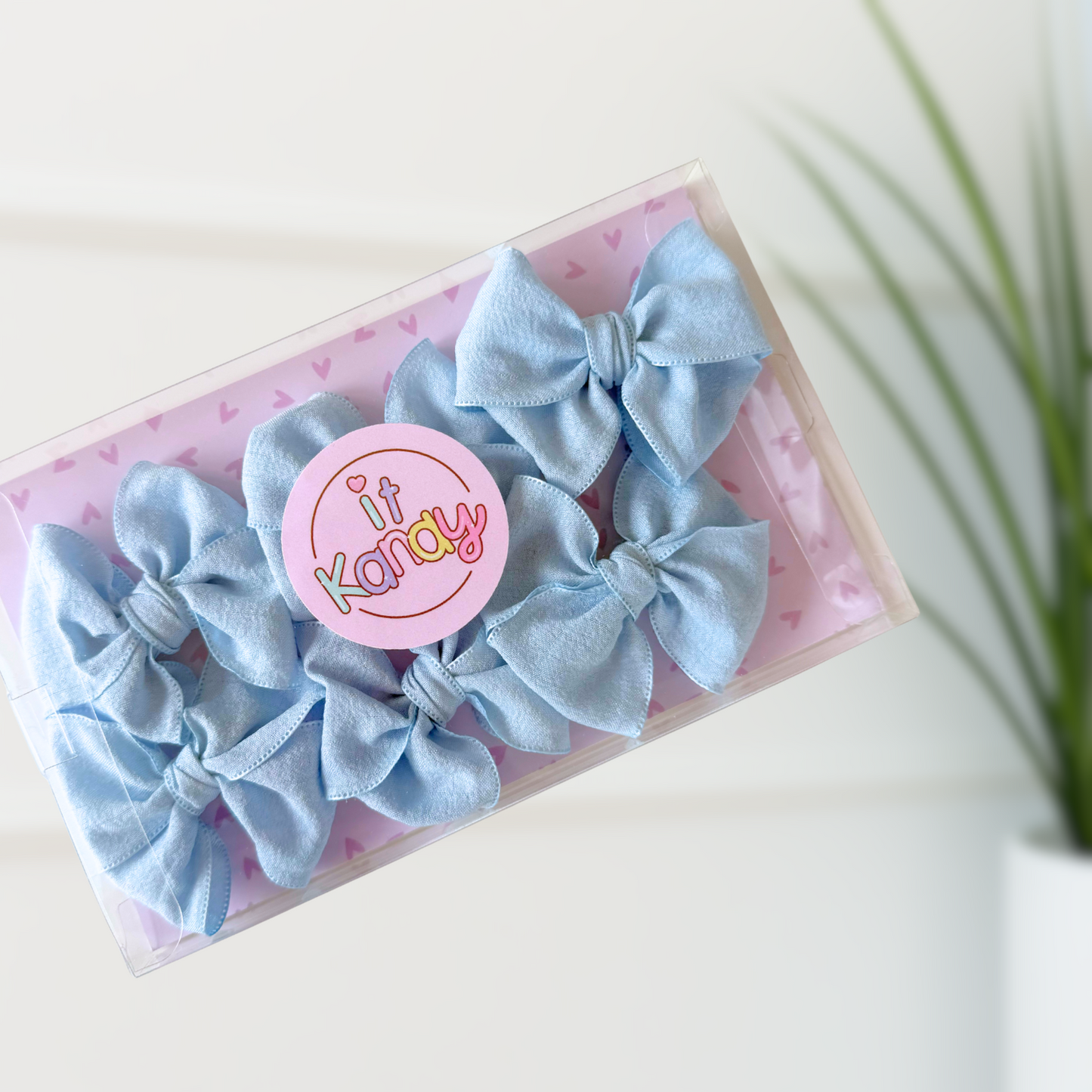 Baby Blue Decorating Bows – 3” (Set of 6)