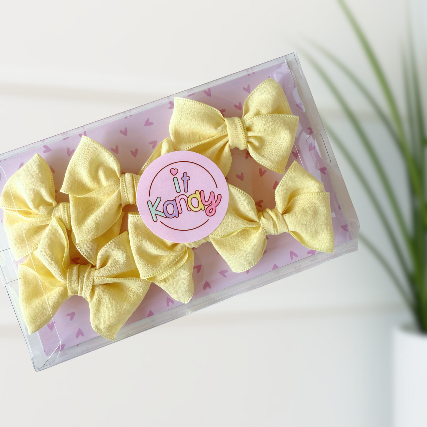 Soft Butter Yellow Decorating Bows – 3” (Set of 6)