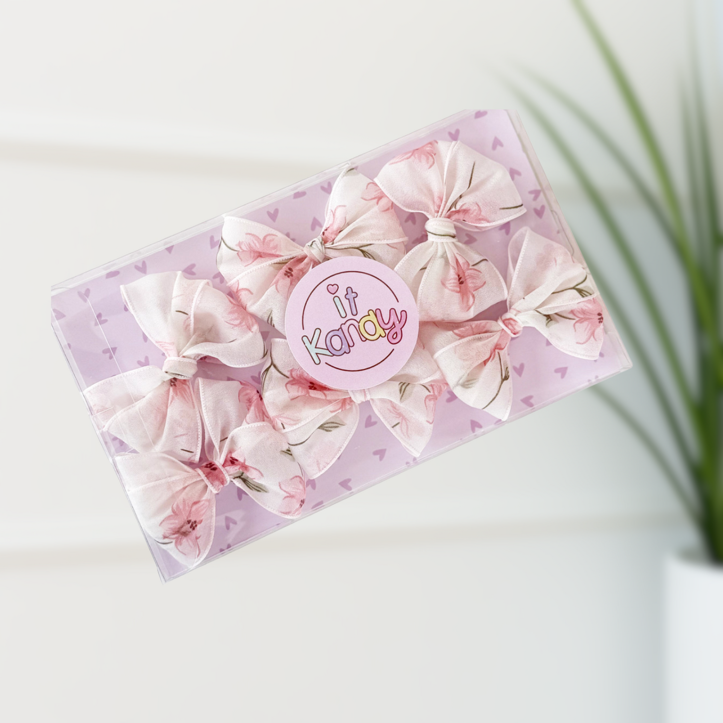 Blush Floral Decorating Bows – 3” (Set of 6)