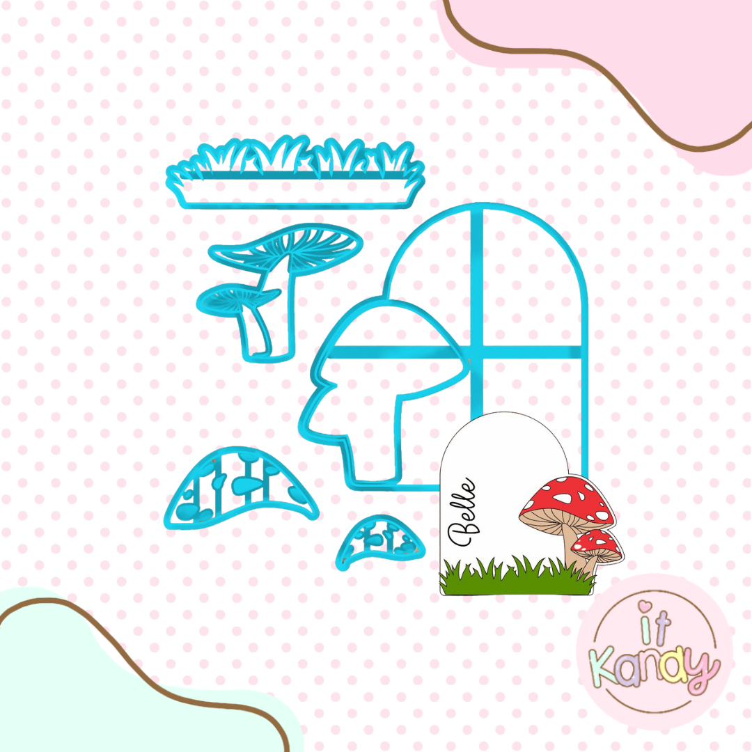 Mushroom frame multi pc cookie cutter