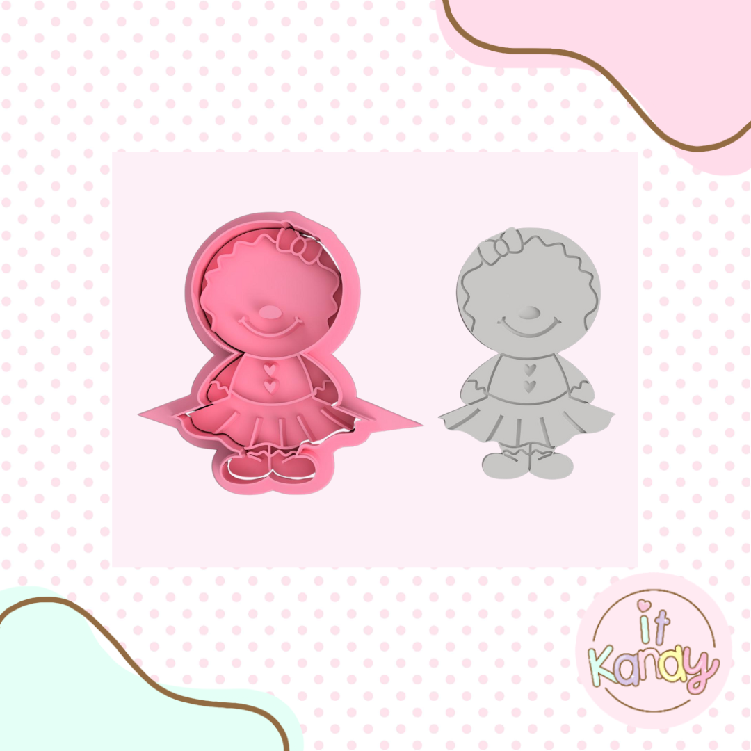 Gingerbread girl cookie cutter and stamp set