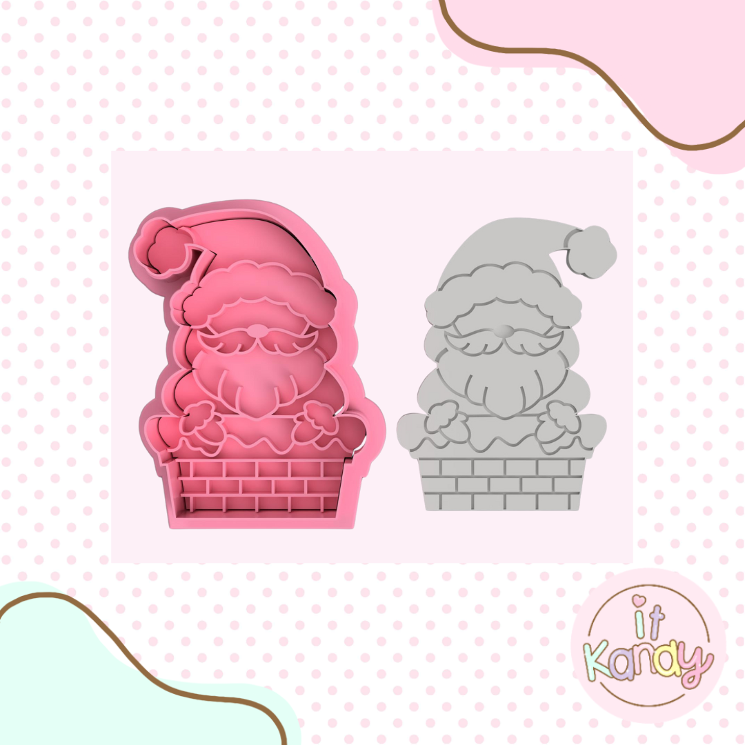 Santa large cookie cutter and stamp set