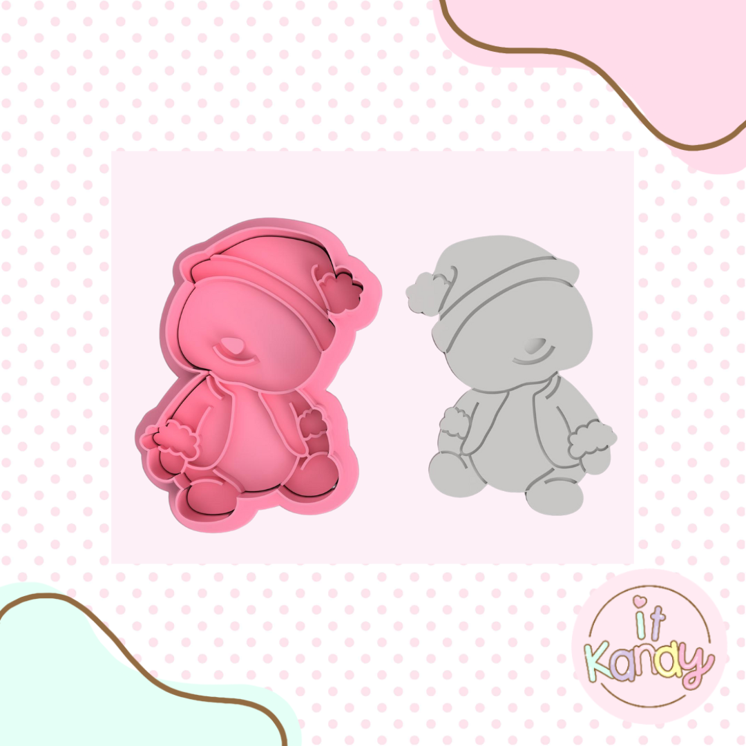 Baby snowman cookie cutter and stamp set