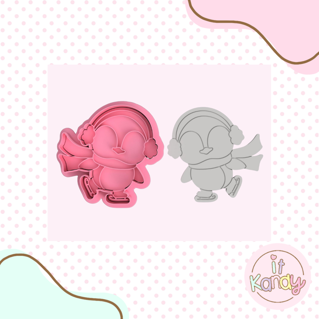 Christmas penguin cookie cutter and stamp set
