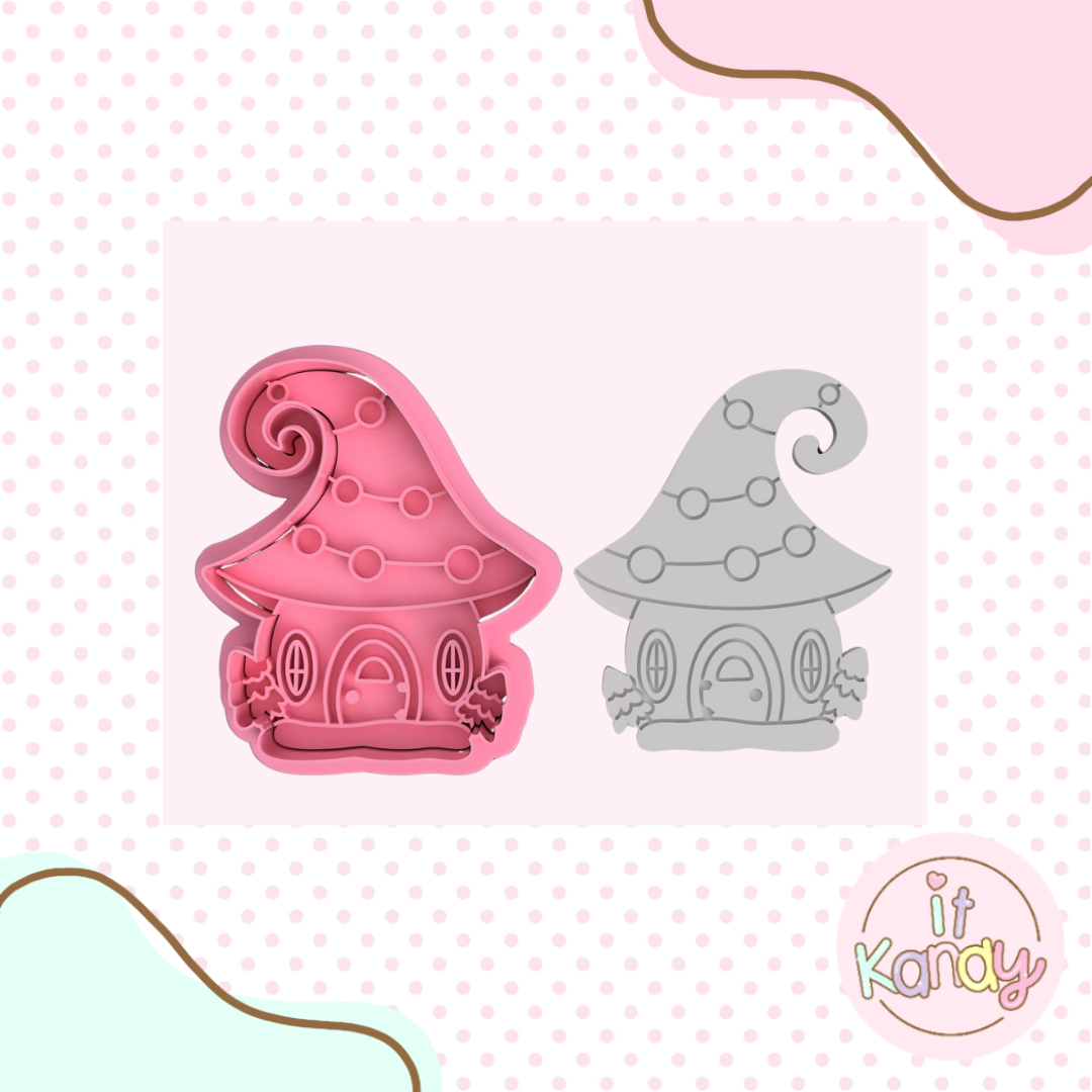 Gnome house cookie cutter and stamp set