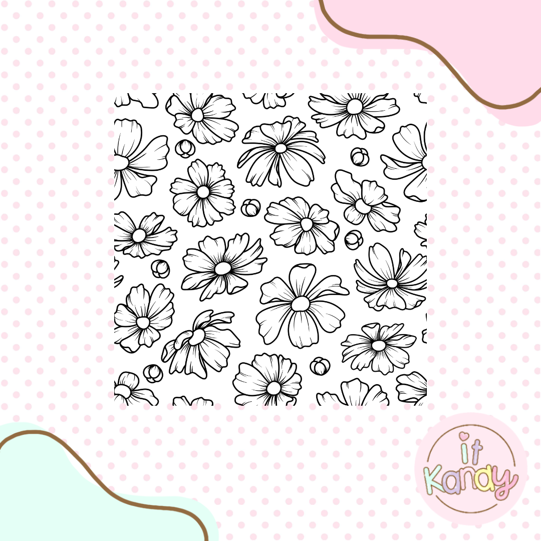 Cosmos flower pattern acrylic embosser