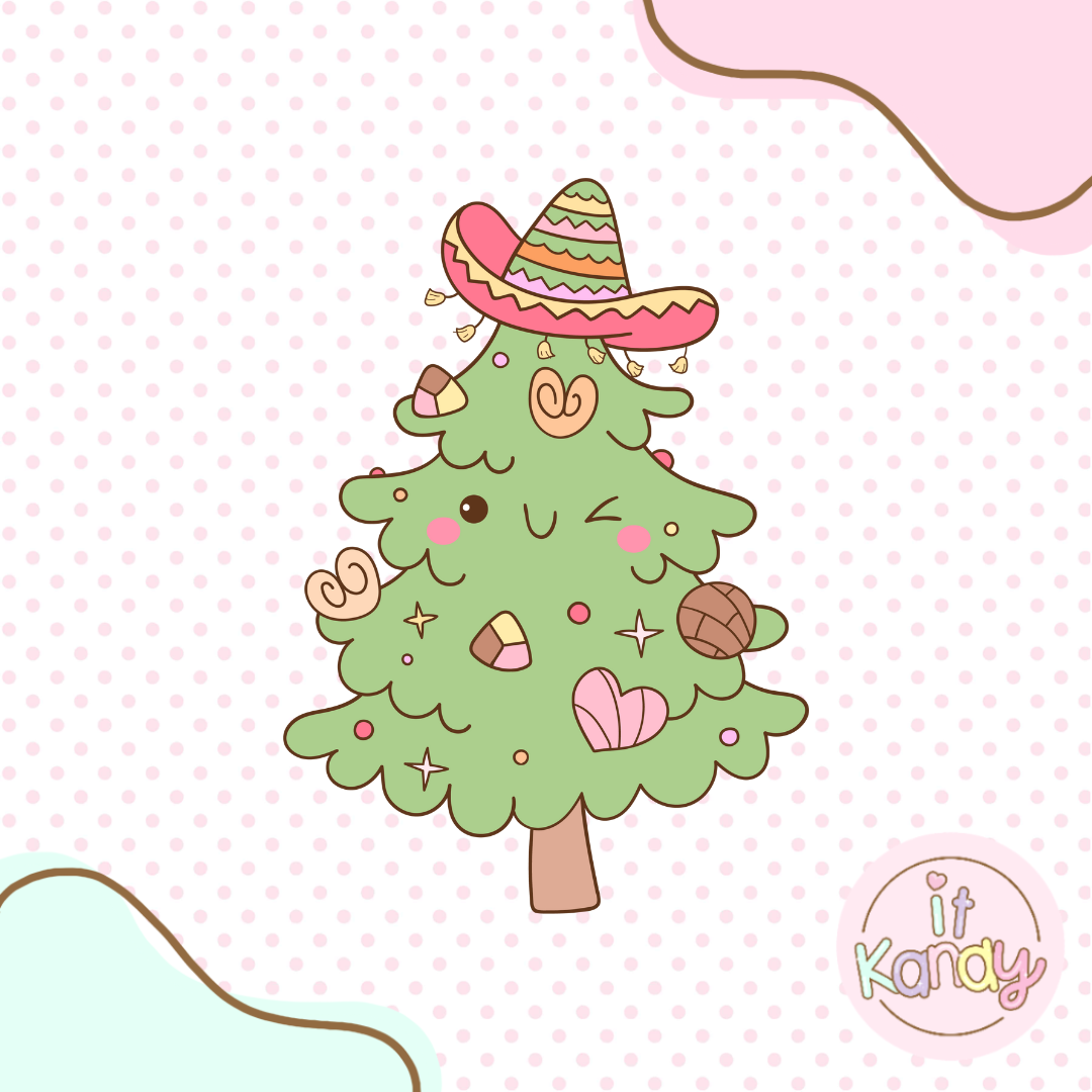 Mexican Christmas tree cookie cutter and stamp set