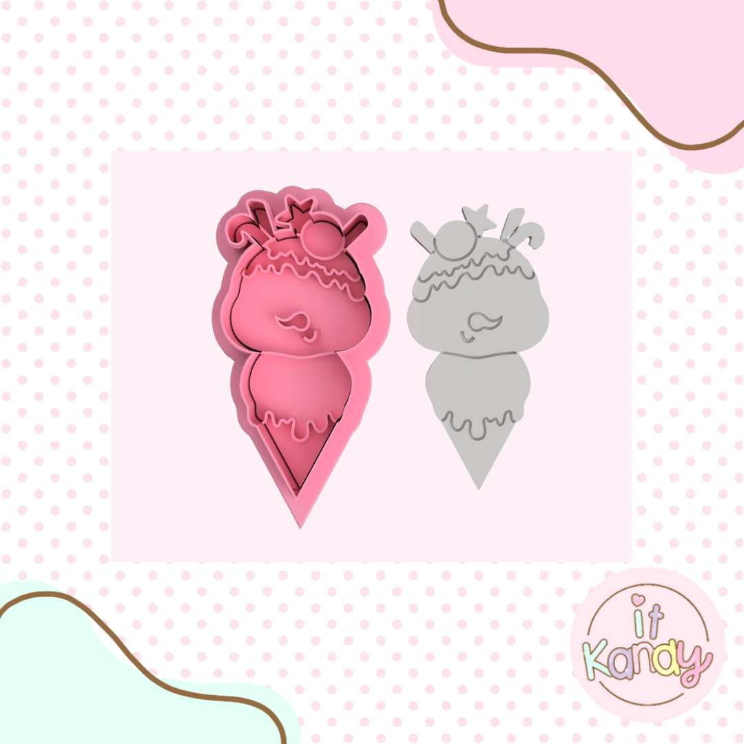 Snow cone cookie cutter and stamp set