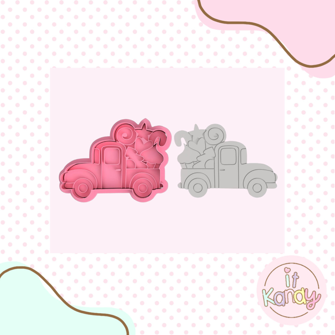 Christmas truck cookie cutter and stamp set