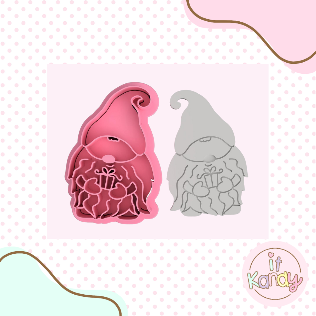 Gnome boy cookie cutter and stamp set
