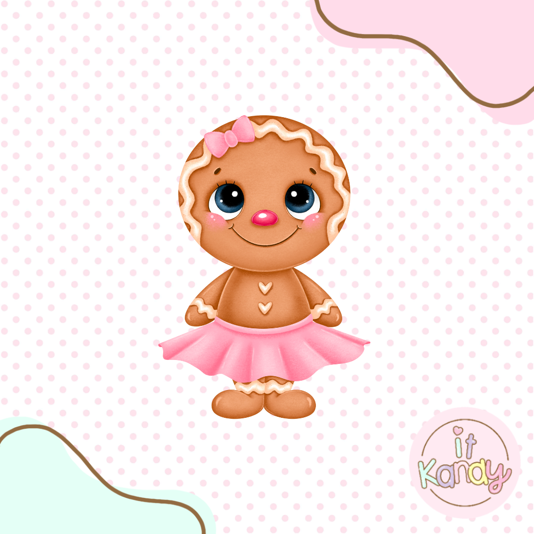 Gingerbread girl cookie cutter and stamp set