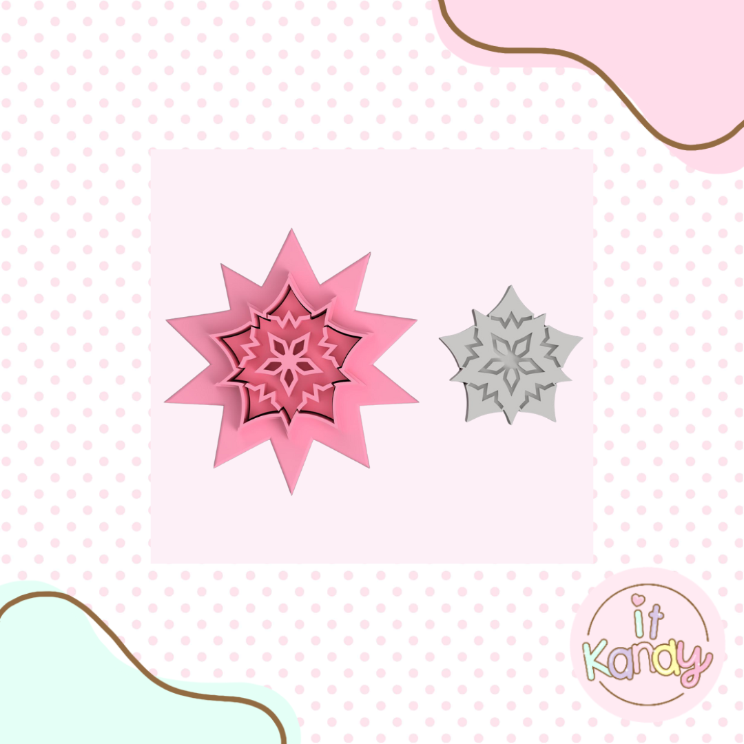 Christmas flower cookie cutter and stamp set