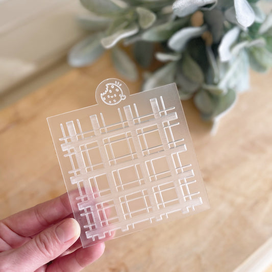 Plaid pattern acrylic embosser