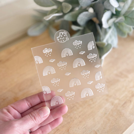 Rainbow pattern acrylic embosser