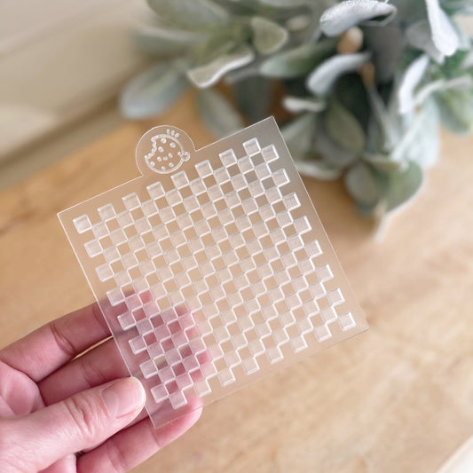 Checkered pattern acrylic embosser