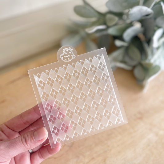 Plaid pattern acrylic embosser S2