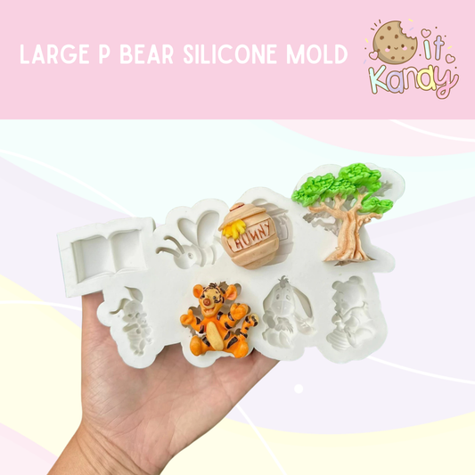 Large P bear silicone mold
