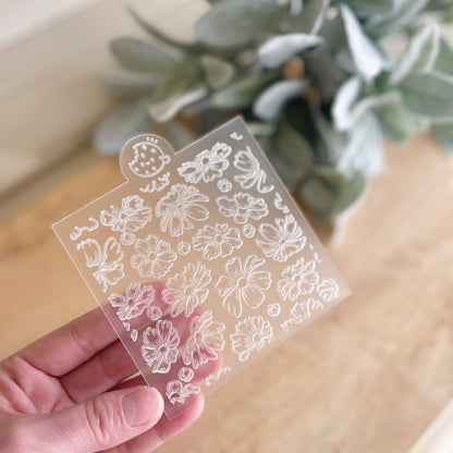 Cosmos flower pattern acrylic embosser