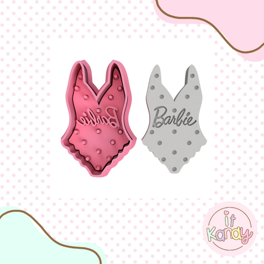 Barbie swimsuit cutter and stamp set