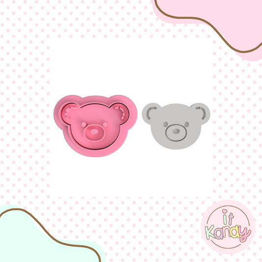 Teddy bear face cutter and stamp set