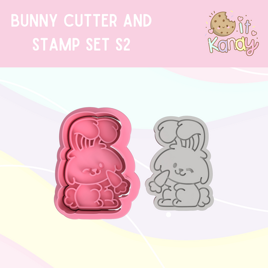 Bunny cookie cutter and stamp set S2