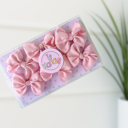 Soft Pink Decorating Bows – 3” (Set of 6)