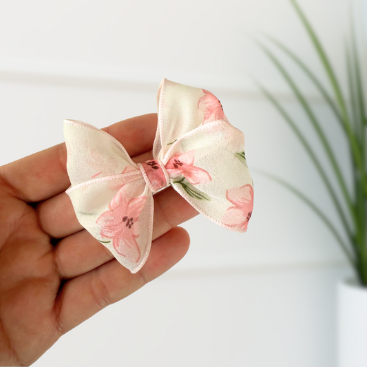 Blush Floral Decorating Bows – 3” (Set of 6)