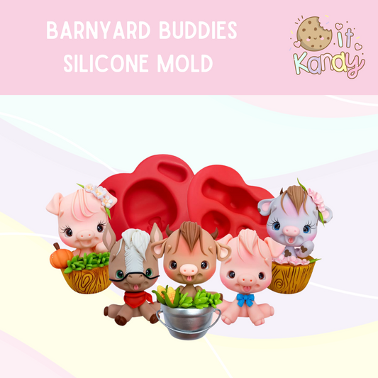Barnyard buddies cake topper silicone mold kit