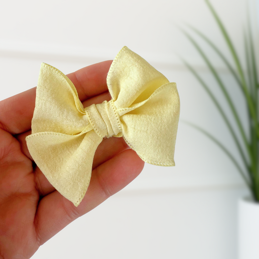 Soft Butter Yellow Decorating Bows – 3” (Set of 6)