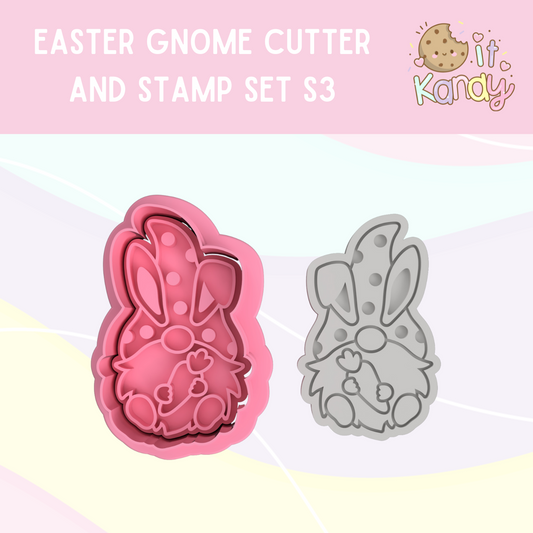 Easter gnome cookie cutter and stamp set S3