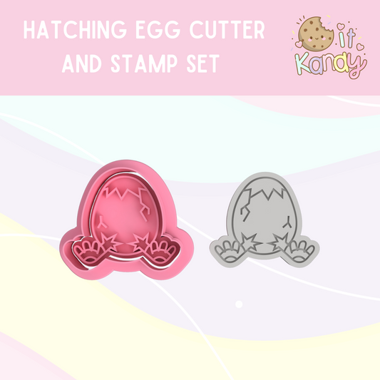 Hatching egg cookie cutter and stamp set