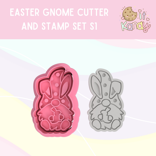 Easter gnome cookie cutter and stamp set S1