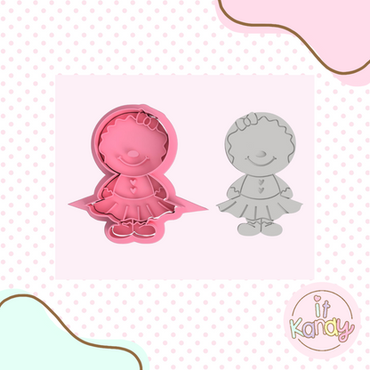 Gingerbread girl cookie cutter and stamp set