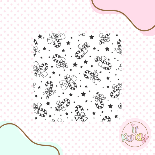 Candy canes pattern acrylic embosser
