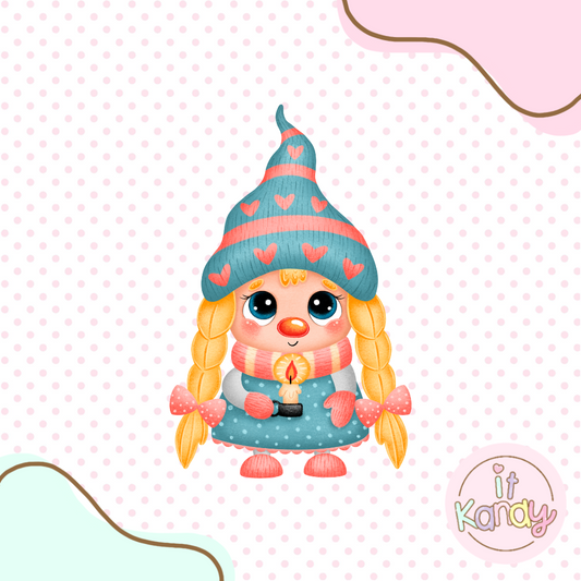 Gnome girl cookie cutter and stamp set