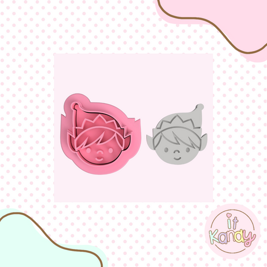 Cute elf cookie cutter and stamp set