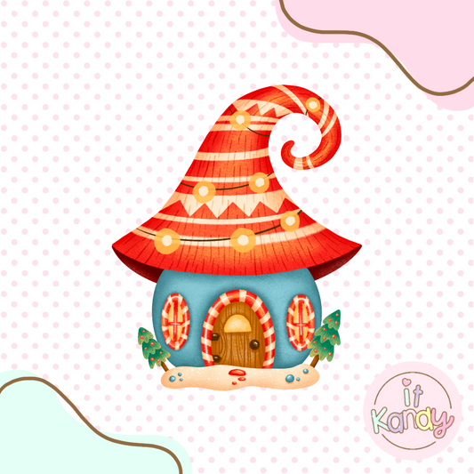 Gnome house cookie cutter and stamp set